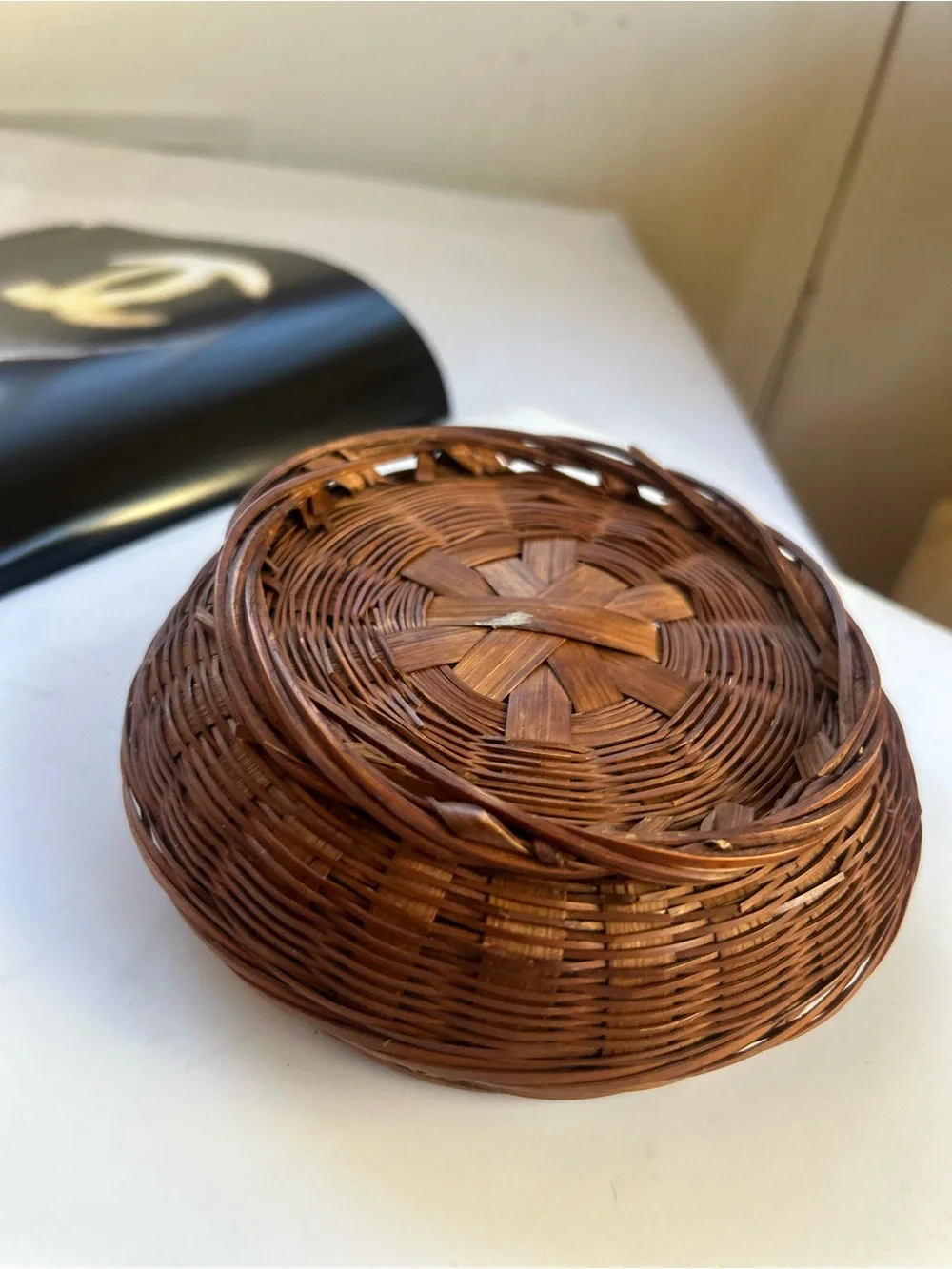 Handwoven Brown Wicker Storage Basket - Home Accents